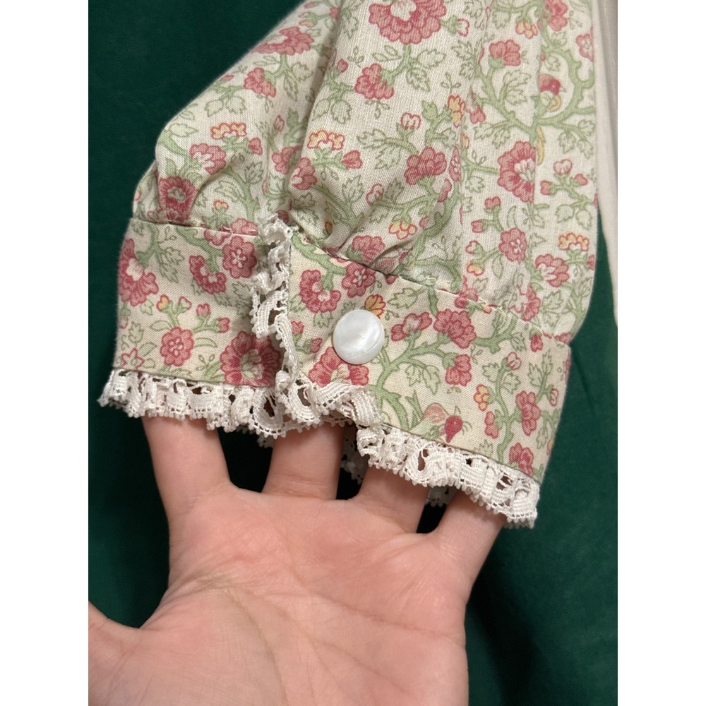 Vintage Cottagecore Prairie Floral Maxi Dress Matching Vest Retro Teacher Indie - Picture 4 of 6